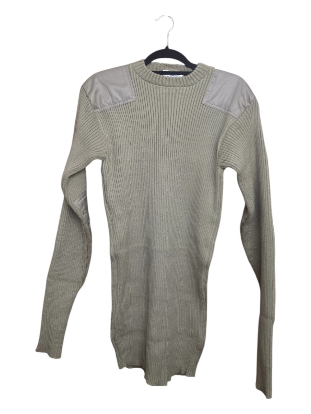 Commando Crewneck Ribbed Sweater in Light Khaki